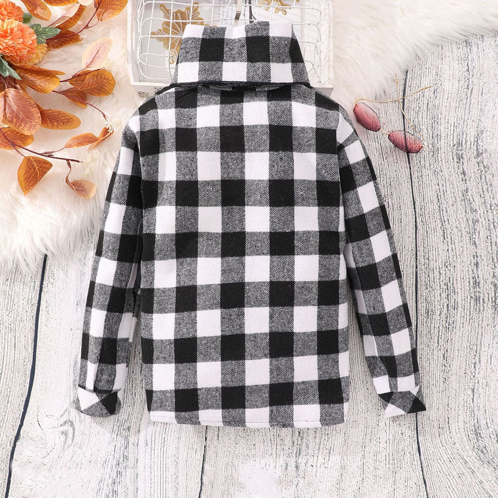 Boys Long Sleeve Black Checked Shirt Shirts   