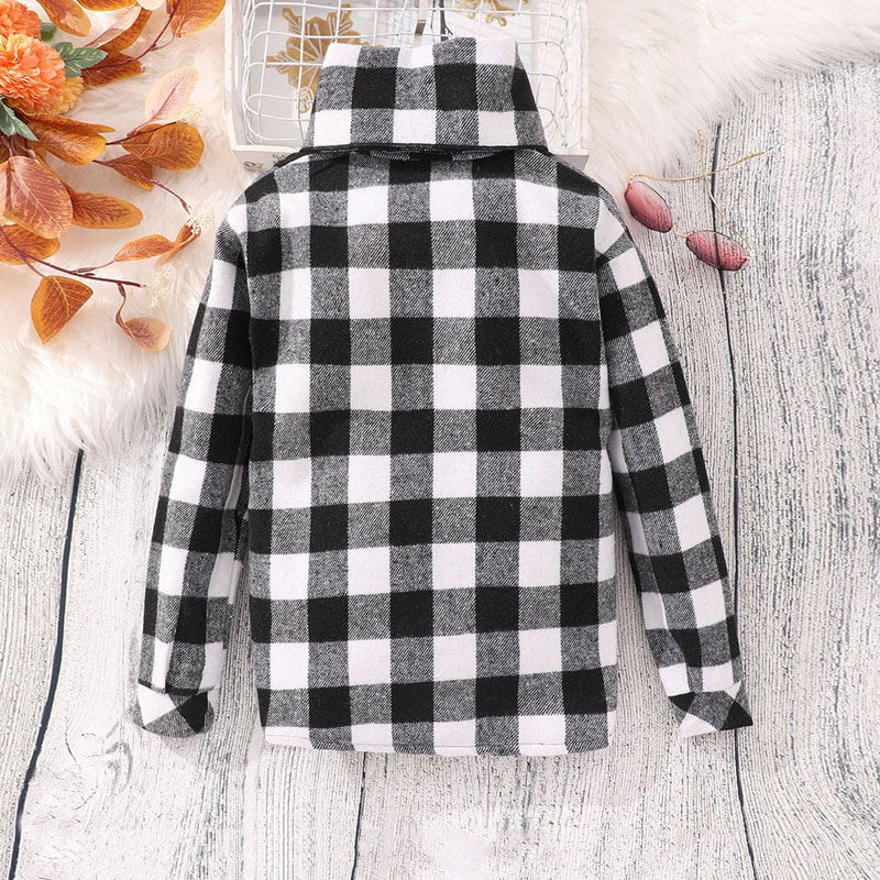 Boys Long Sleeve Black Checked Shirt Shirts   