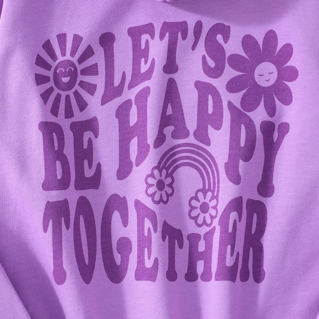 Girls Purple Typographic Print Full Sleeves Hooded Sweatshirt Sweatshirts & Hoodies   