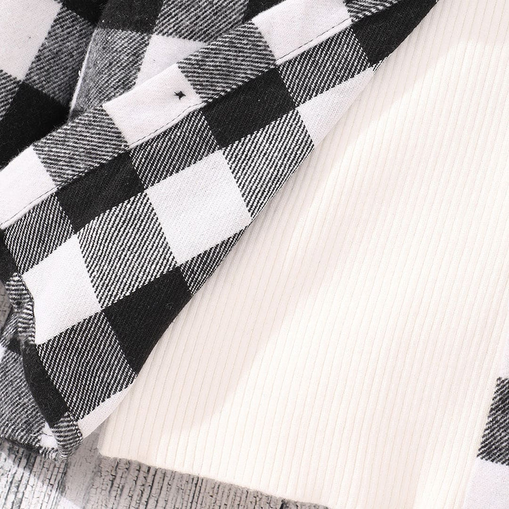 Boys Long Sleeve Black Checked Shirt Shirts   