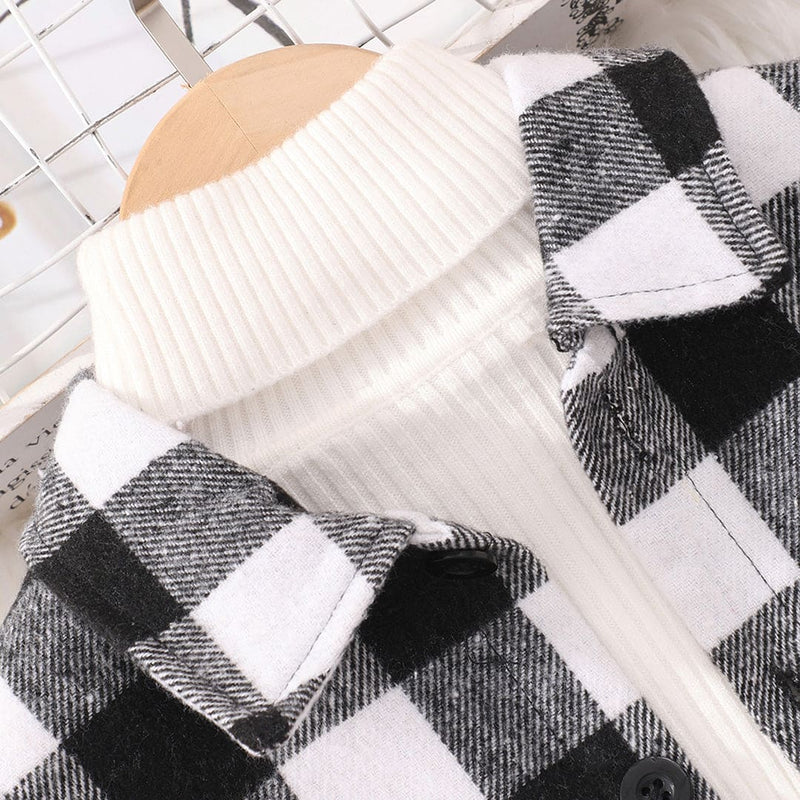 Boys Long Sleeve Black Checked Shirt Shirts   