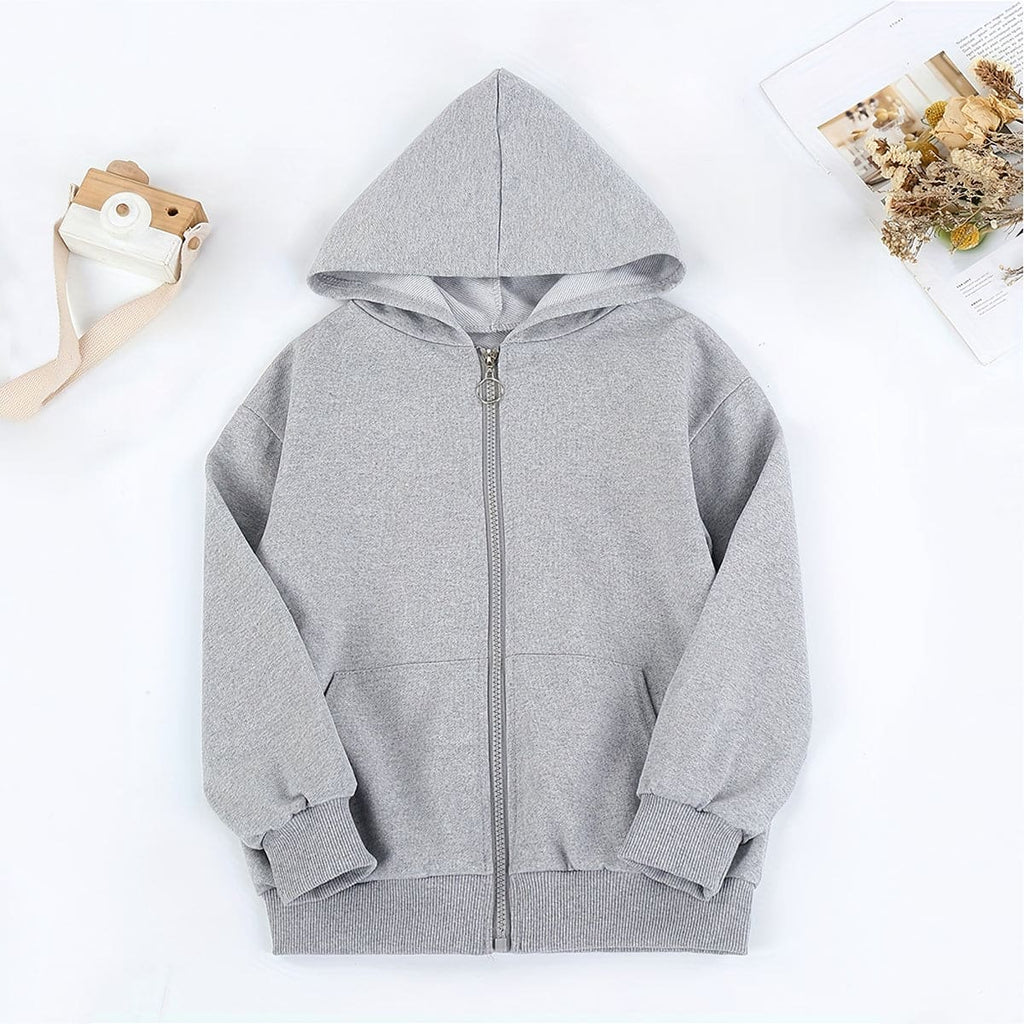 Girls Grey Cartoon Printed Hooded Jacket Coats & Jackets Grey 5-6 Y