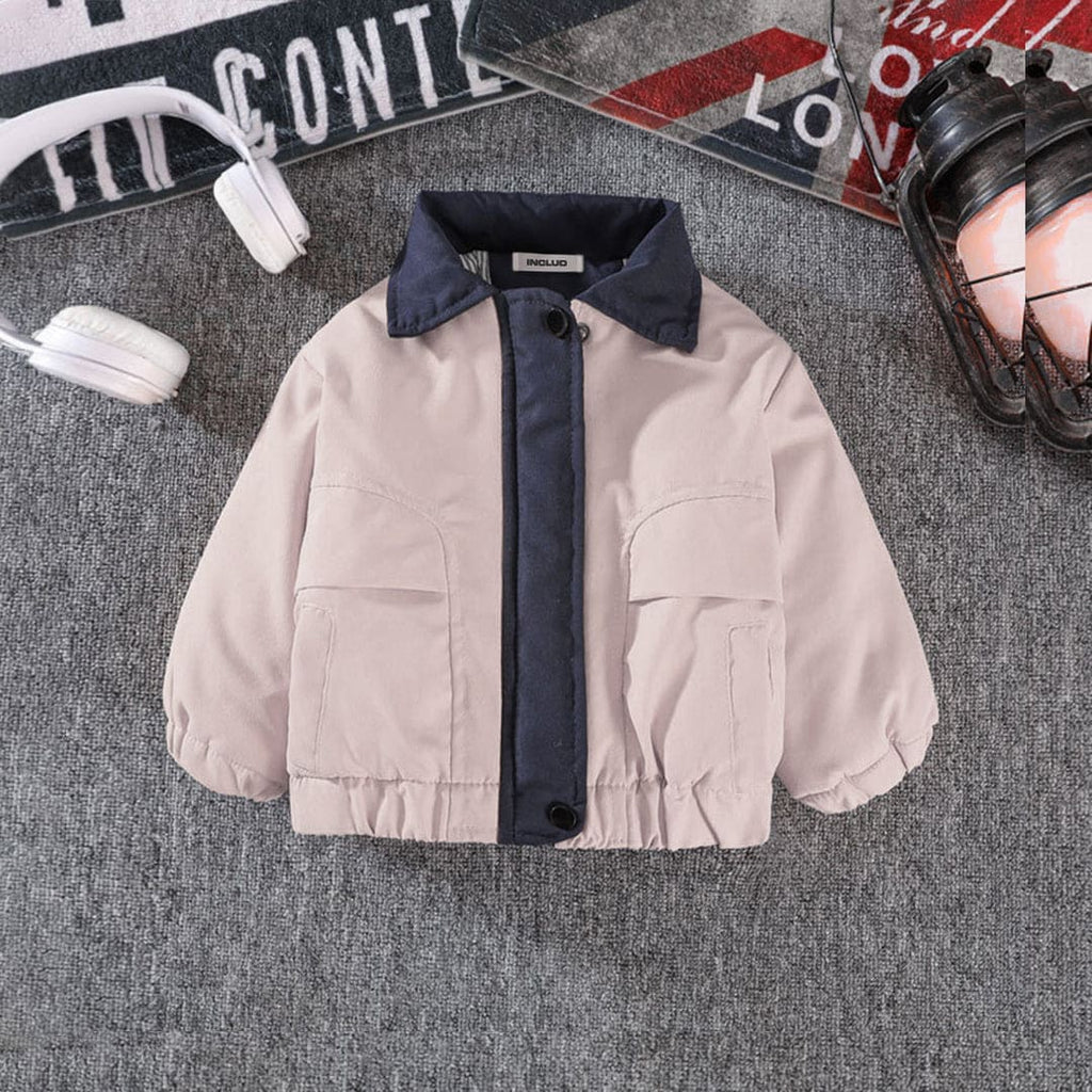 Boys Beige 3D Printed Full Sleeves Puffer Jacket Coats & Jackets Beige 1-2 Y