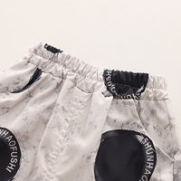 Boys Khaki Extended Sleeves T-shirt with Printed Trouser Set Sets   