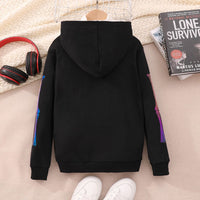 Boys Black Halloween Glow and Dark Hooded Sweatshirt Sweatshirts & Hoodies   