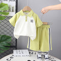 Boys Green Raglan Sleeves T-shirt with Shorts Set Sets Green 9-12 M 