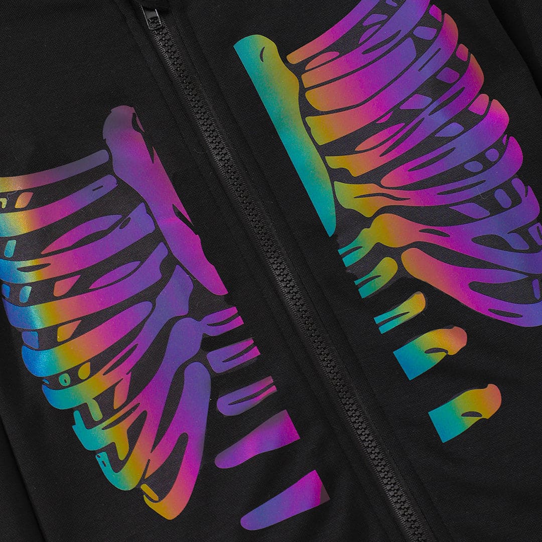Boys Black Halloween Glow and Dark Hooded Sweatshirt Sweatshirts & Hoodies   