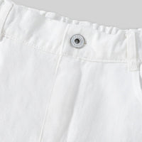 Girls White Heart Print Straight Fit Regular Pants Pants   