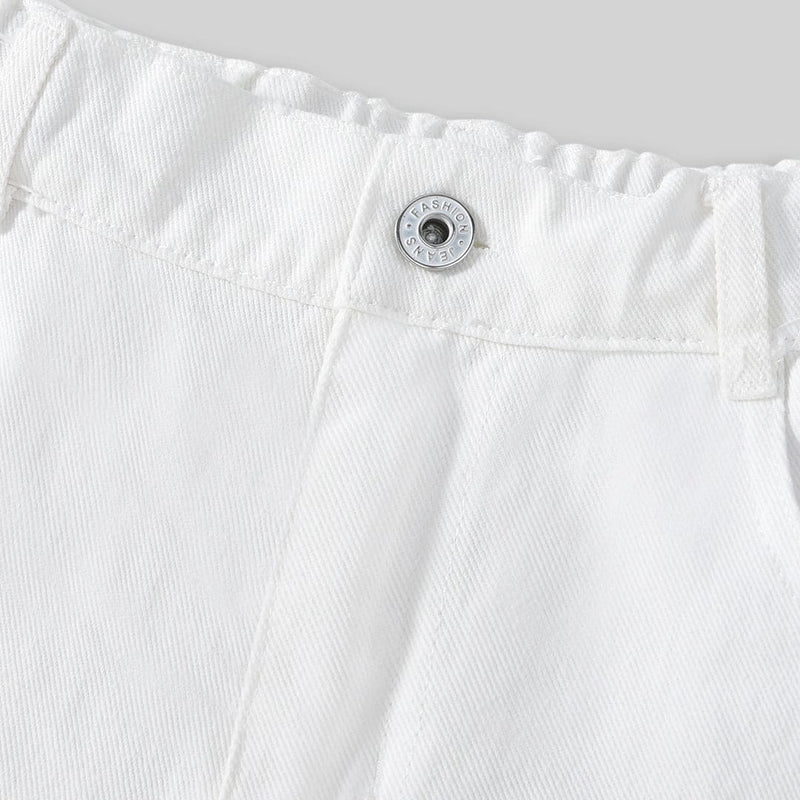 Girls White Heart Print Straight Fit Regular Pants Pants   
