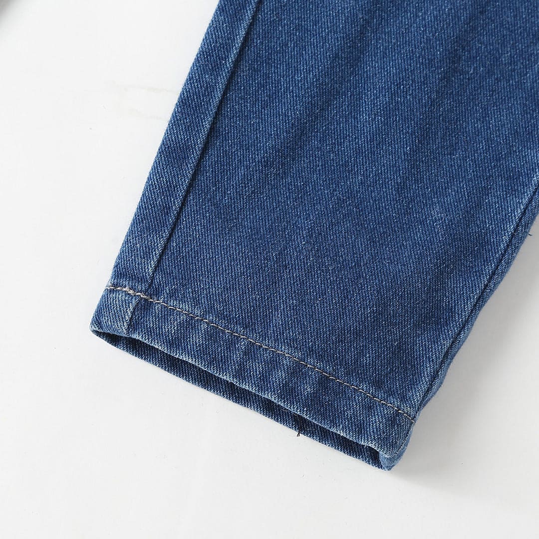 Girls Dark Blue Light Shade Denim Jeans   
