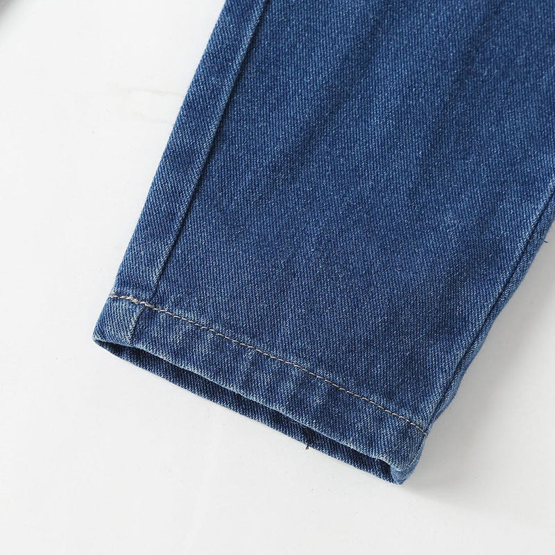 Girls Dark Blue Light Shade Denim Jeans   