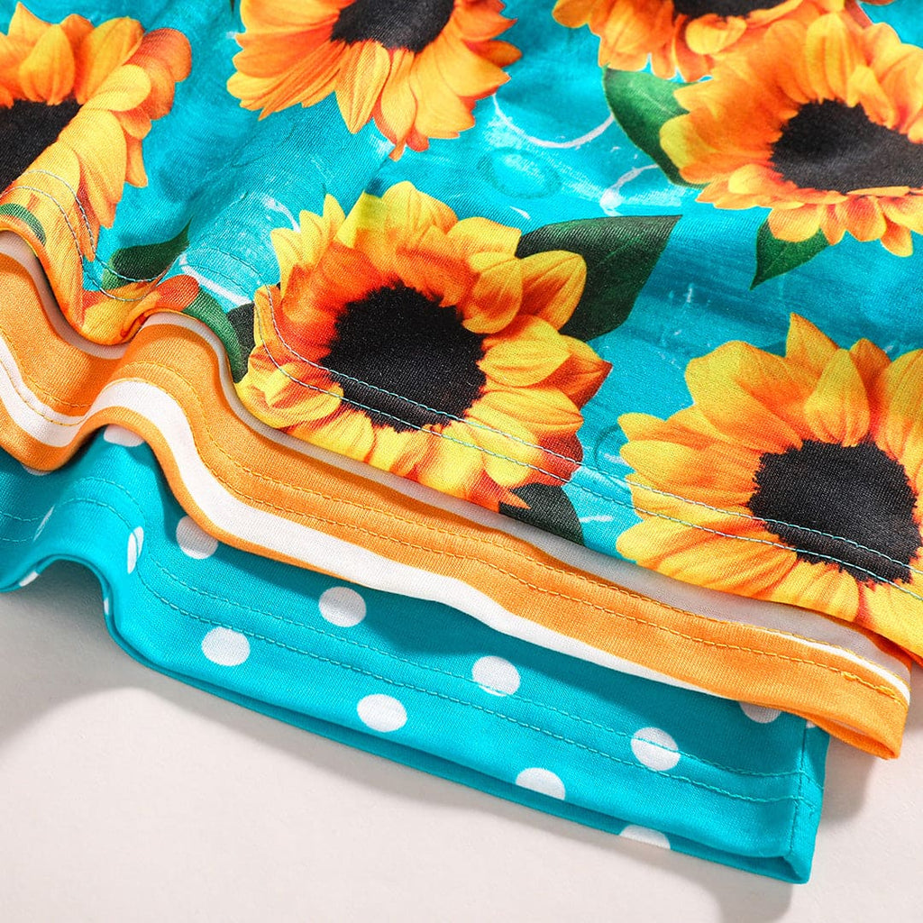 Girls Printed Short Sleeves Fit & Flare Casual Dress Casual Dresses   