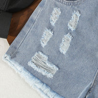 Boys White Graphic Print Shorts Sleeves T-shirt with Mildly Distress Shorts Set Sets   