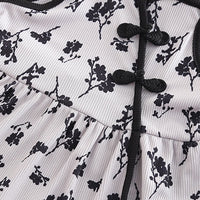 Girls Grey Floral Print Strappy Top with Pants Set Sets