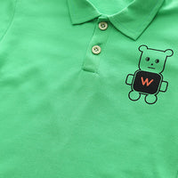 Boys Green Short Sleeves T-shirt With Denim Shorts Set Sets
