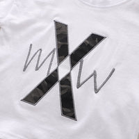 Boys White Shorts Sleeves T-shirt with Camouflage Printed Shorts Set Sets
