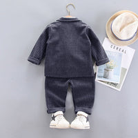 Boys Navy Blue Piece Coat Set with Waistcoat & Trouser Sets