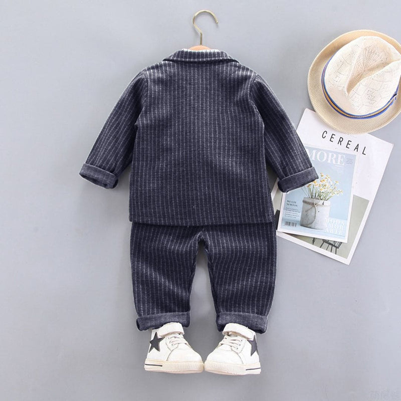 Boys Navy Blue Piece Coat Set with Waistcoat & Trouser Sets