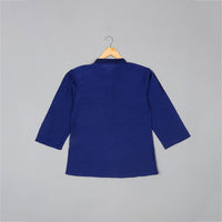 Boys Navy Kurta Pajama With Sleeveless Jacket Set Sets