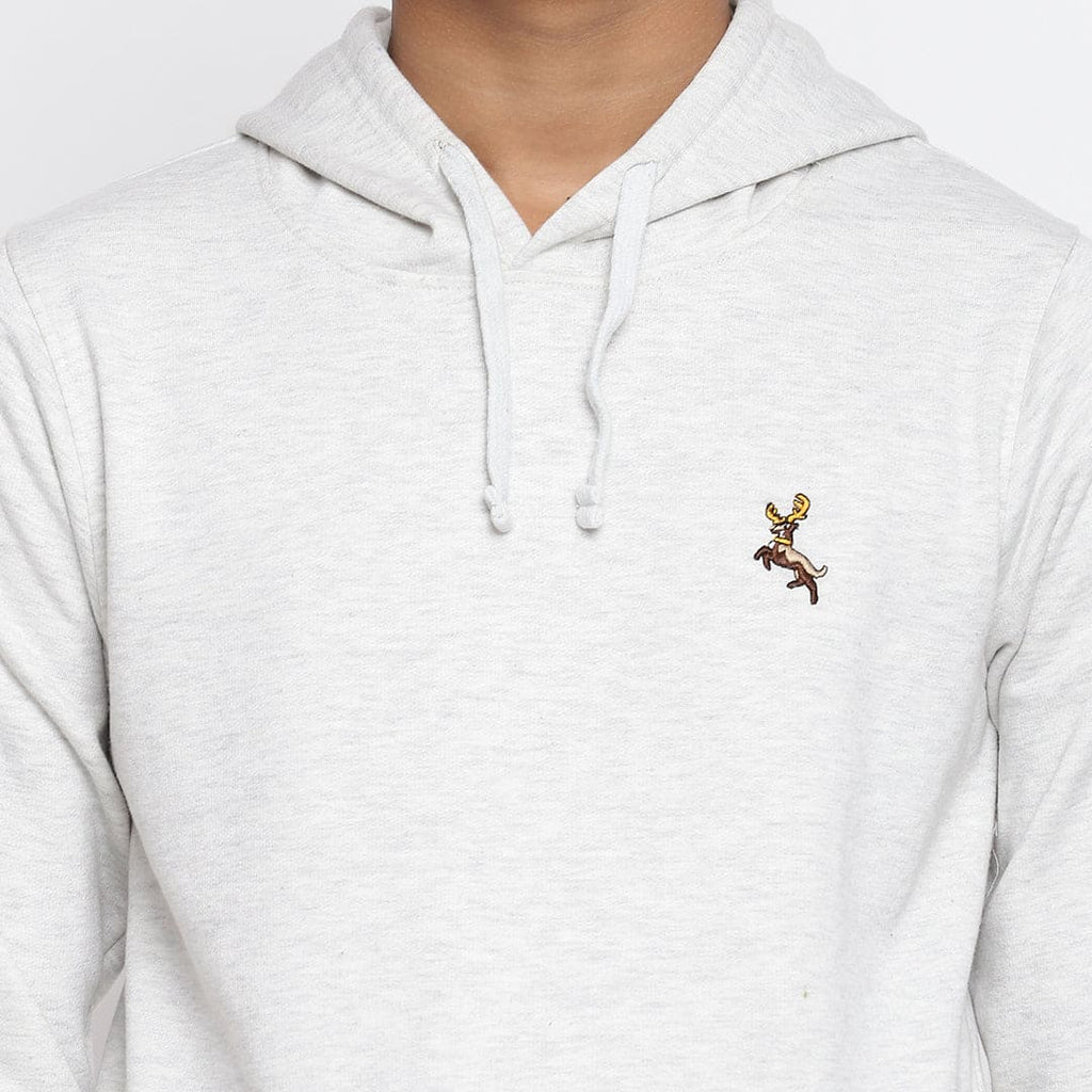 Boys Grey Full Sleeves Hooded Sweatshirt Sweatshirts & Hoodies