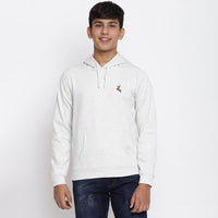 Boys Grey Full Sleeves Hooded Sweatshirt Sweatshirts & Hoodies