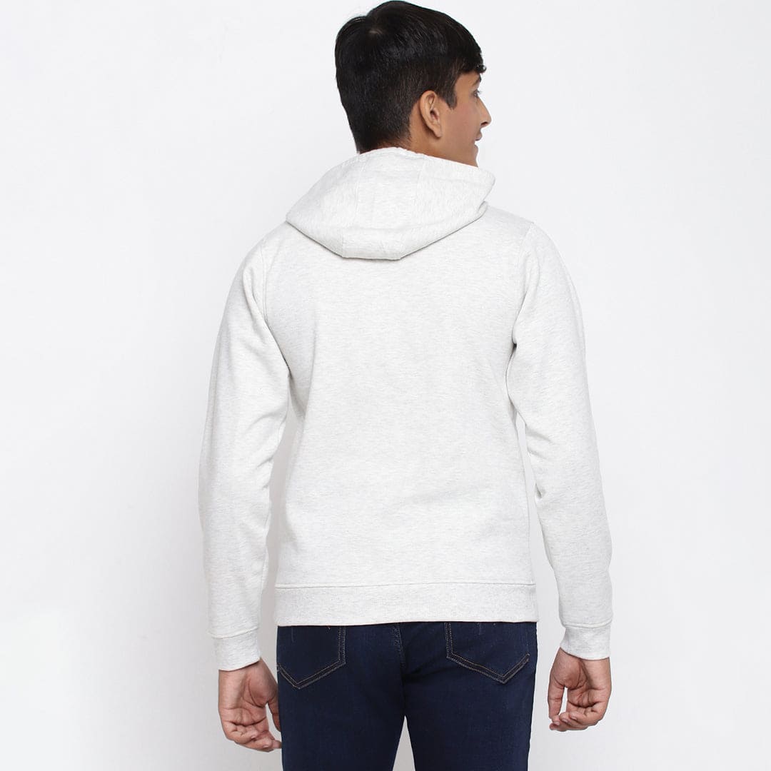 Boys Grey Full Sleeves Hooded Sweatshirt Sweatshirts & Hoodies