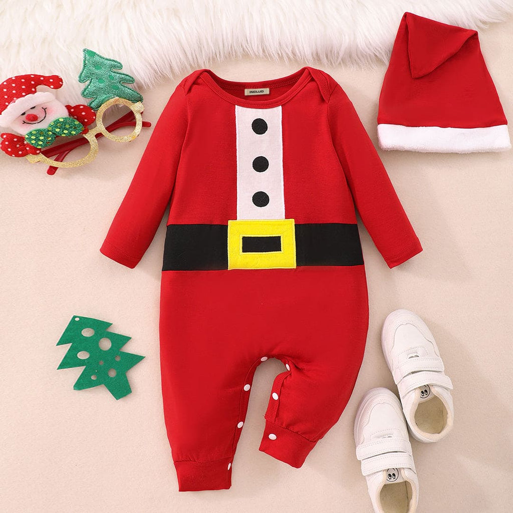 Girls Red Long Length Romper Sets Red 0-3 M 