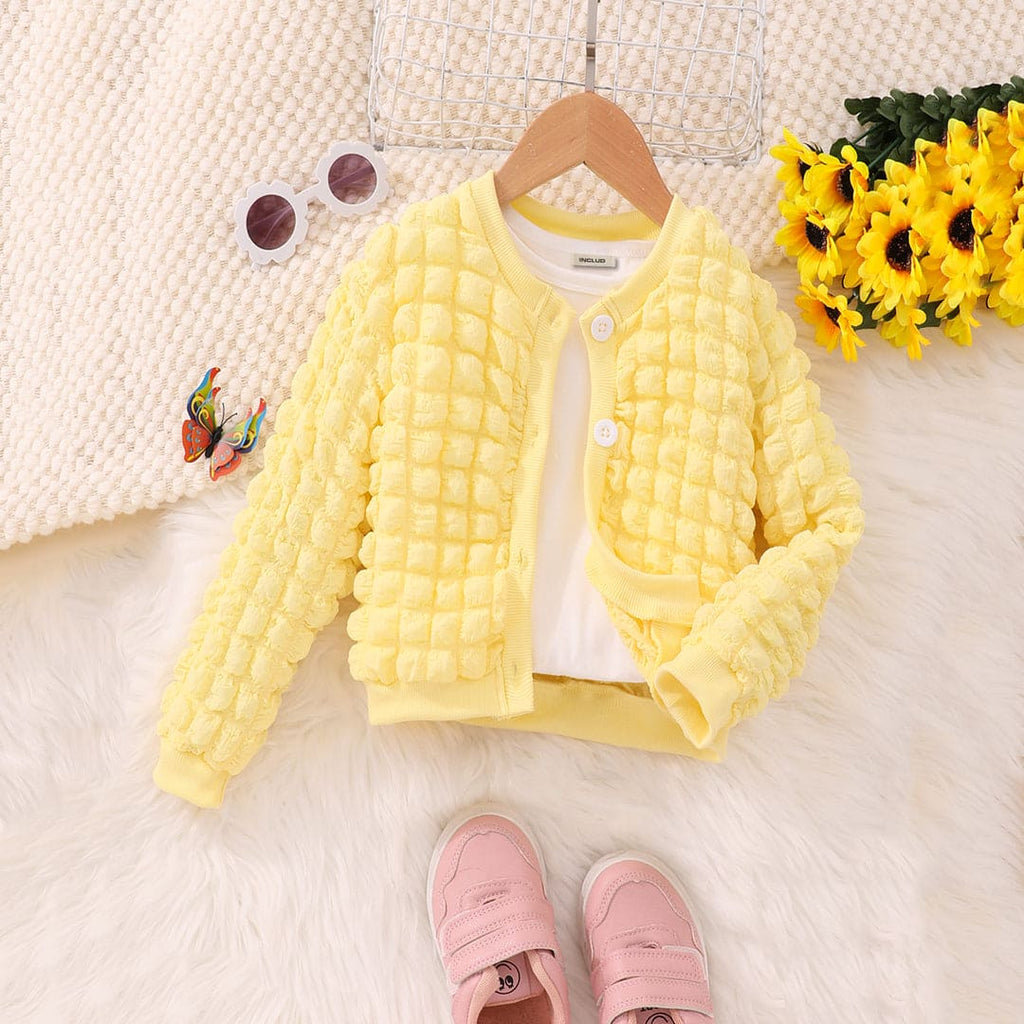 Girls Yellow Long Sleeve Puff Jacket Coats & Jackets Yellow 3-4 Y 