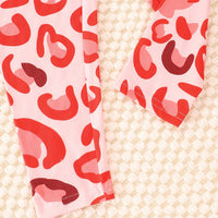 Girls Pink Sweatshirt With Animal Print Legging Set Sets   