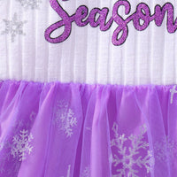 Girls Purple Printed Fit & Flare Dress Casual Dresses   