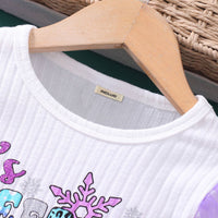 Girls Purple Printed Fit & Flare Dress Casual Dresses   