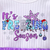 Girls Purple Printed Fit & Flare Dress Casual Dresses   