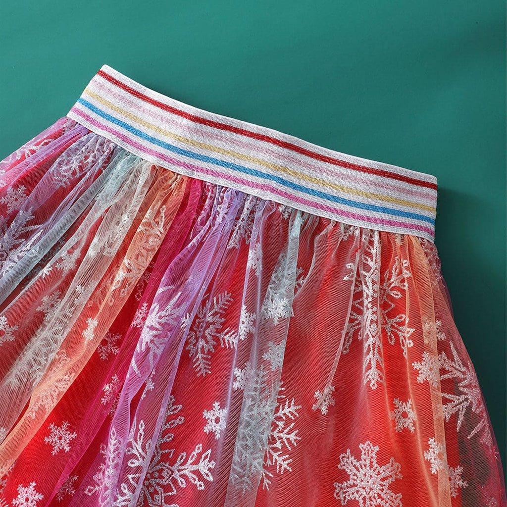 Girls Red Merry Christmas Top With Skirt Set Sets   