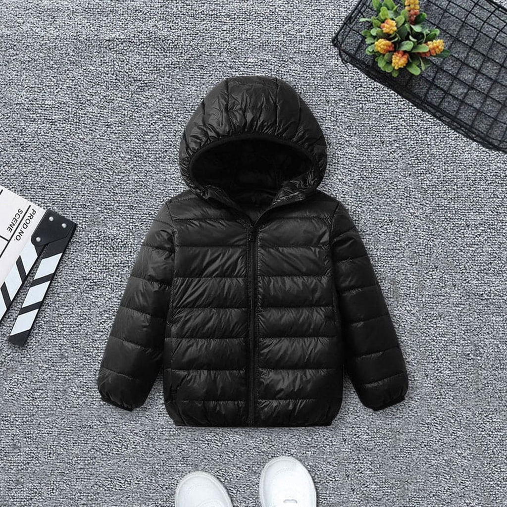 Boys Black Hooded Puffer Jacket Coats & Jackets Black 2-3 Y 