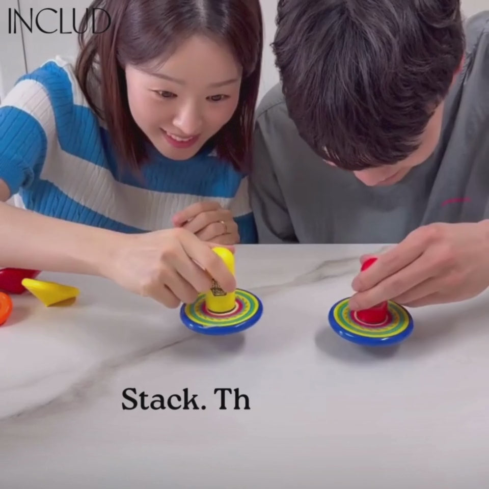 Kids Multicolor Stacking Spinning Top Toy Trending Accessories