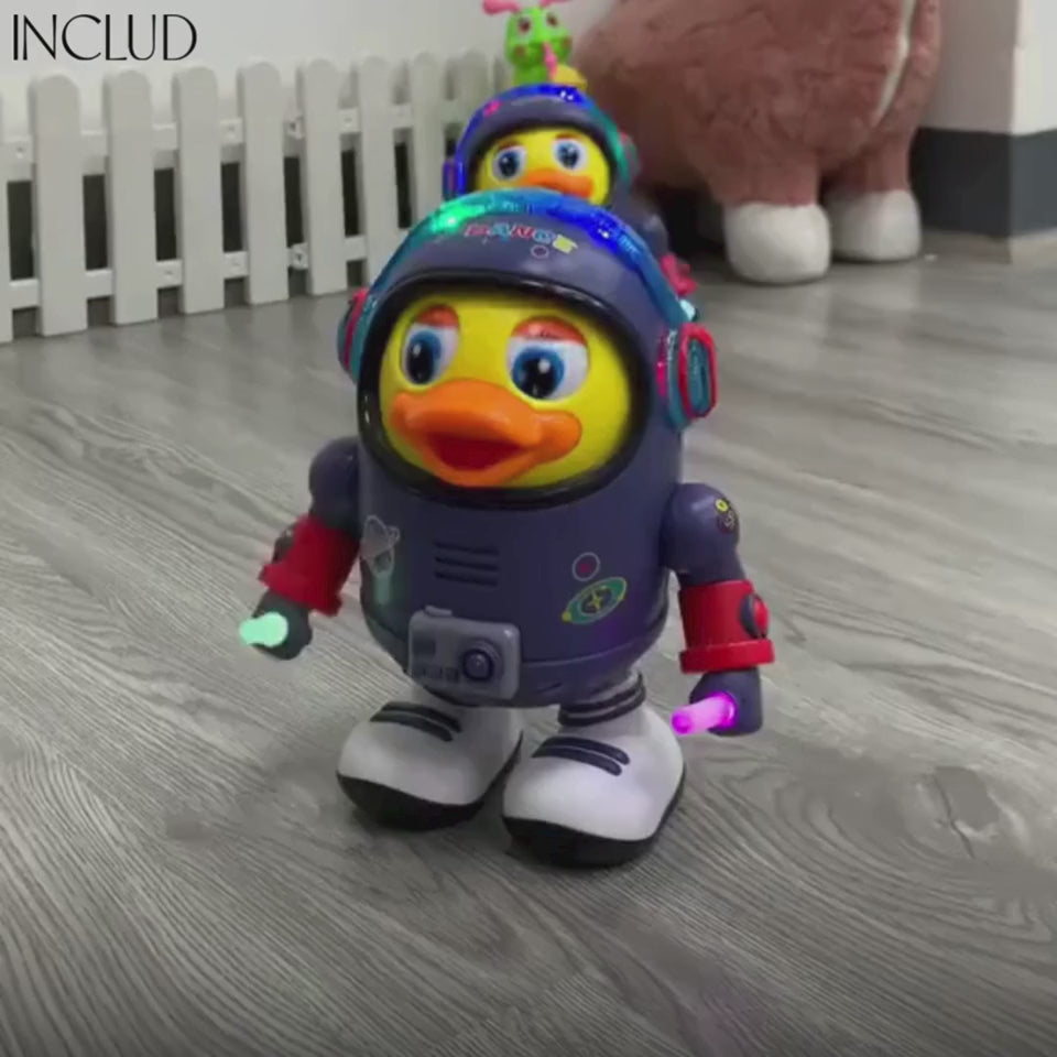 Kids Blue Dancing Astronaut Space Duck Toy with Lights Trending Accessories