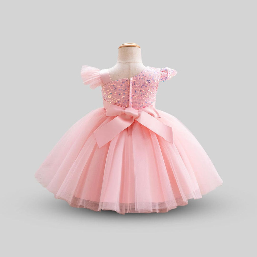 Girls Cape Sleeve Sequined Party Wear Dress Party Dresses   