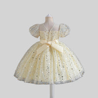 Girls Star Foil Print Fit & Flare Dress Party Dresses   