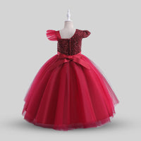 Girls Sequins Embellished Cap Sleeve Party Dress Party Dresses   