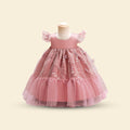 Girls Cape Sleeve Embroidered Fit & Flare Party Dress Party Dresses Light Pink 1-2 Y 