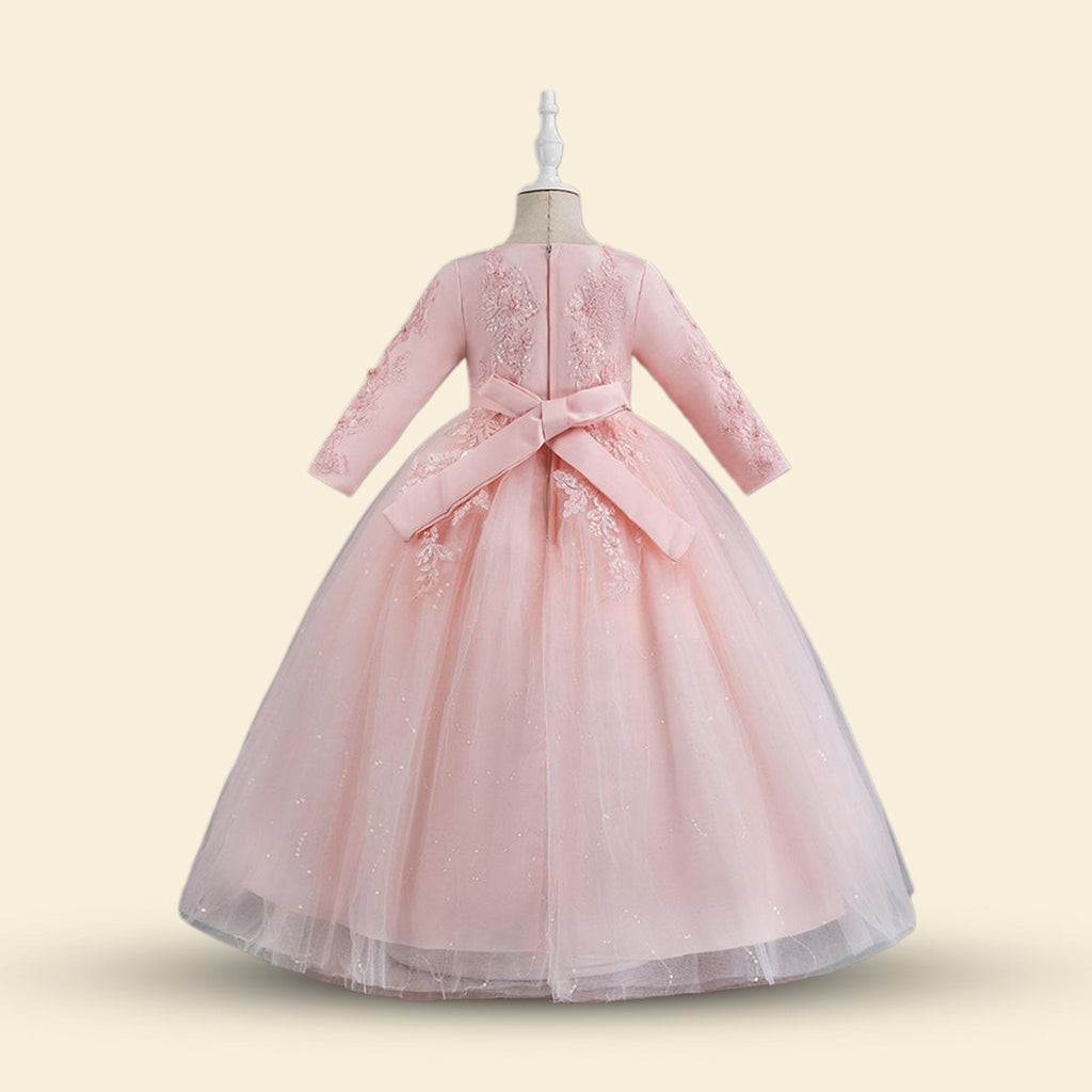 Girls Long Sleeve Embellished Fit & Flare Party Wear Dress Party Dresses   