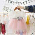 Girls Dress with Flower Applique Casual Dresses White 1-2 Y 