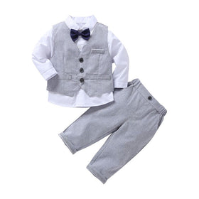 Boys Shirt & Trousers with Waistcoat 3pc. Suit Set 3 pc. Sets Gray 1-2 Y 