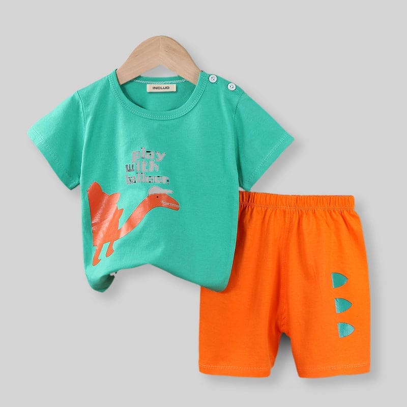 Boys Printed Knitted Two Piece Set