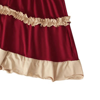 Girls Long Sleeve Contrast Bottom Dress With Head Scarf Casual Dresses   
