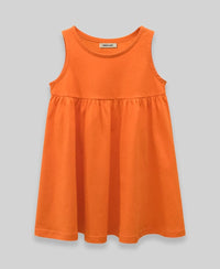 Girls Solid Sleeveless Knitted Dress Casual Dresses   