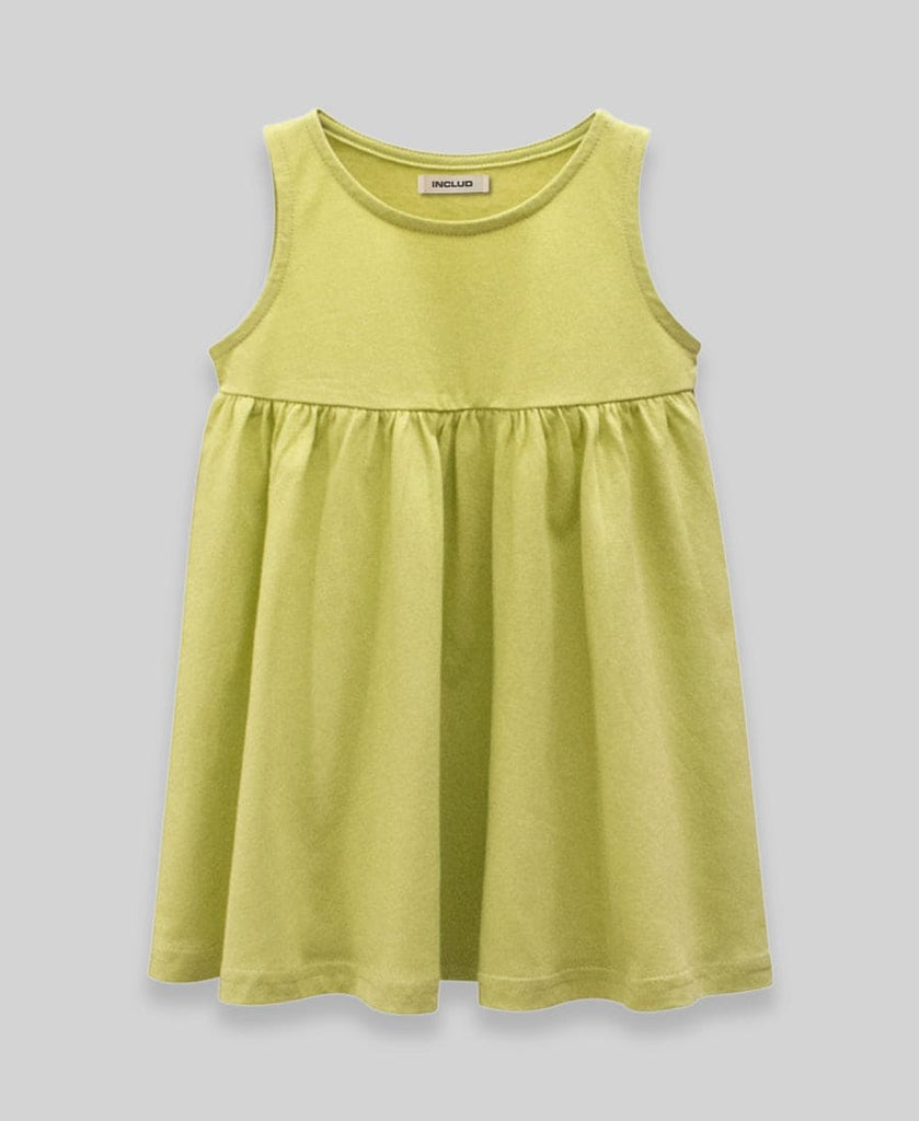 Girls Solid Sleeveless Knitted Dress Casual Dresses Style 3 1-2 Y 