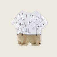 Boys Short Sleeve Top With Elasticated Pants Sets   