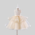 Girls Sequins Embellished Fit & Flare Party Dress Party Dresses Beige 4-5 Y 