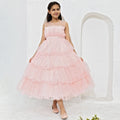 Girls Party Bouquet Gown Casual Dresses Pink 4-5 Y 